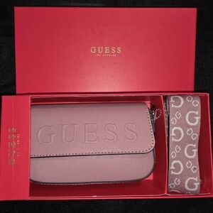 Guess Mini Crossbody Handbag Dusty Rose Sandria Mini New in Gift Box